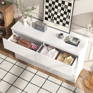 Sunvega 6 Drawer Storage Cabinet with Handless Design for Bedroom Hallway Living Room
