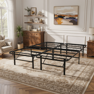 Sunvega Heavy-Duty Steel Platform Foundation with Tool-Free Assembly for Queen Bed