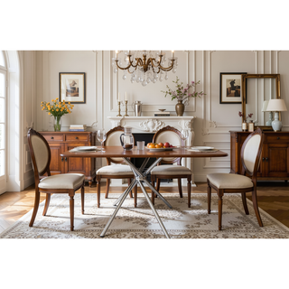 Sunvega Square Small Tempered Glass Dining Table with Chrome Legs