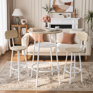 Sunvega Foldable Counter Height Bar Table Set with 2 Stools for Kitchen