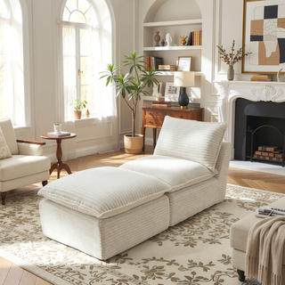 Sunvega Modern Corduroy Cloud Sofa with Comfortable High-Density Sponge for Living Room