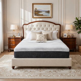Sunvega 12" Queen Firm Green Tea Gel-Infused Memory Foam Hybrid Mattress with Pocket Coils