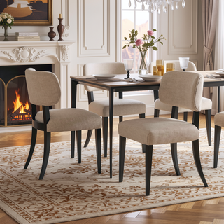 Sunvega Modern Upholstered Wooden Dining Chairs Set of 2 for Small Spaces