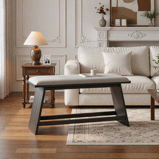 Sunvega Jasmine Grey Upholstered Bar Bench with Contemporary Tapered Legs
