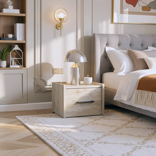 Sunvega Floating Nightstand with Handy Drawer and Surface for Bedroom Storage