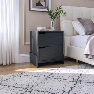 Sunvega Classic White Nightstand with Spacious Drawer and Open Shelf for Bedroom