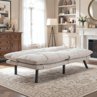 Sunvega Modern 2 Seater Sofa Bed with Adjustable Armrest and Backrest