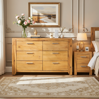 Sunvega Compact Nightstand with Smooth Glide and Mortise Tenon Joinery