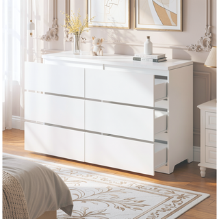 Sunvega 6 Drawer Storage Cabinet with Handless Design for Bedroom Hallway Living Room