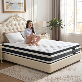 Sunvega 12 Inch Twin Size Hybrid Mattress with Oeko-Tex 100 Knitted Cover