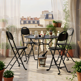 Sunvega Durable Steel Folding Stool with Back and Padded Cushion for Indoor Outdoor
