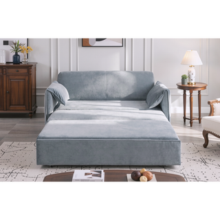 Sunvega Premium Velvet Convertible 3 in 1 Sleeper Sofa Bed with Adjustable Backrest