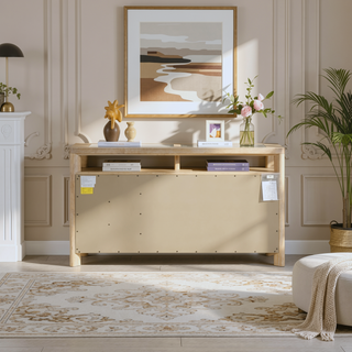 Sunvega Light Brown Contemporary Side Server with Easy Assembly and Care