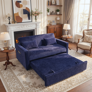 Sunvega 3 in 1 Multi-Functional Corduroy Sleeper Sofa Bed with Adjustable Backrest