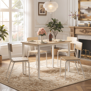 Sunvega 5-Piece Modern Dining Table Set with 4 Chairs for Small Space Kitchen