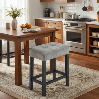 Sunvega Industrial Bar Table Set with Power Outlet and 4 Ergonomic Chairs for Living Room