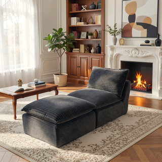 Sunvega Modern Corduroy Cloud Sofa with Comfortable High-Density Sponge for Living Room
