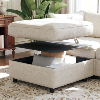 Sunvega Modular Sectional Sofa Seat With Storage and Convertible Sleeper Function