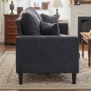 Sunvega 74 Inch High Resilience Three Seater Sofa with Sturdy Wooden Frame