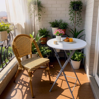 Sunvega Folding Cocktail Table Set of 2 with Detachable Legs and Non-Slip Base