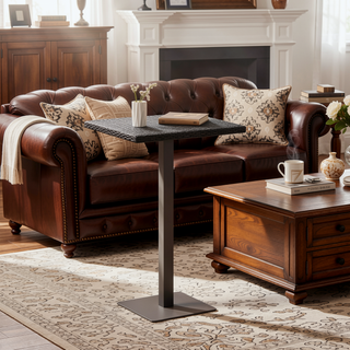 Sunvega Hand Crafted Multibrown Polyethylene Wicker Square Bar Table with Iron Frame