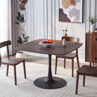 Sunvega Mid-Century Modern Tulip Dining Table with Sturdy Metal Base for 4-6 Person