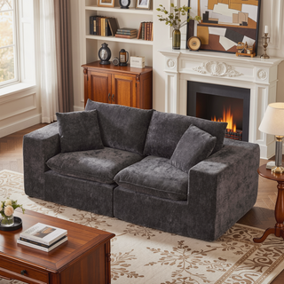 Sunvega Modern Chenille Cloud Sofa with High-Density Sponge Filling for Living Room