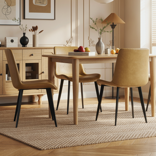 Sunvega PU Leather Dining Chairs with Ergonomic Design for Home and Office Use