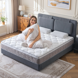 Sunvega 12 Inch Hybrid Mattress with Gel Memory Foam and Pocket Springs for Medium Firm Support