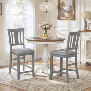 Sunvega Modern Wooden Counter Height Chairs Set of 4 with Padded Seat for Dining Room