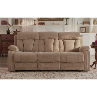 Sunvega Transitional Microfiber Fabric Sofa with Lumbar Support and Stainless Steel Base