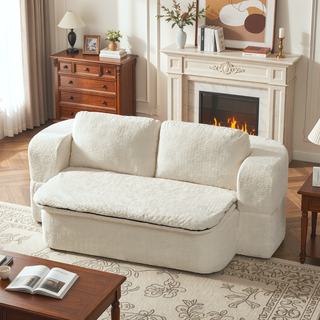 Sunvega Modern Folding Futon Floor Sofa Bed Couch with Silk Wool Cushion Blanket