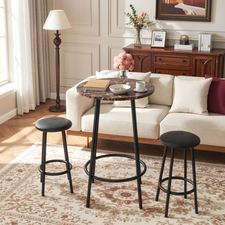 Sunvega Foldable Counter Height Bar Table Set with 2 Stools for Kitchen