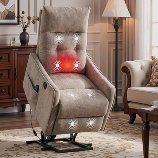 Sunvega Single Motor Power Lift Recliner Chair with Massage and Heat for Elderly
