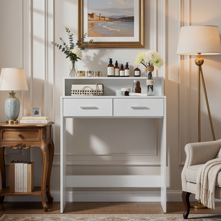Sunvega Hollywood-Style Vanity Desk with Mirror and Lights 3 Lighting Modes Large Drawer