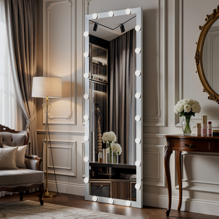 Sunvega Hollywood Full Length Floor Mirror with 3 Color Modes for Dressing Room