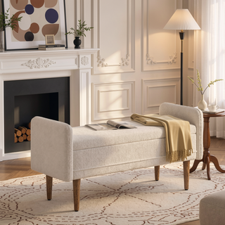 Sunvega Modern Velvet Storage Stool with Hidden Space for Living Room Bedroom