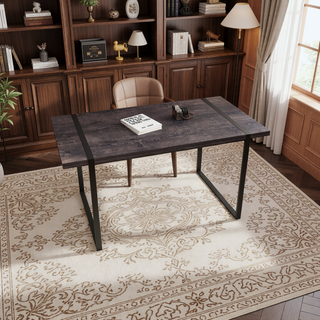 Sunvega Modern Industrial Rectangular MDF Dining Table for 4-6 People