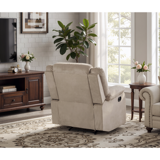 Sunvega Microfiber Fabric Recliner Chair with Lumbar Support and Stainless Steel Base