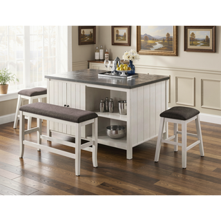 Sunvega Modern Transitional Style Padded Fabric Seat Bench with Wooden Base