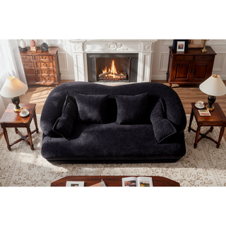 Sunvega 70 Inch Foldable Sofa Bed with 4 Pillows for Living Room Apartment