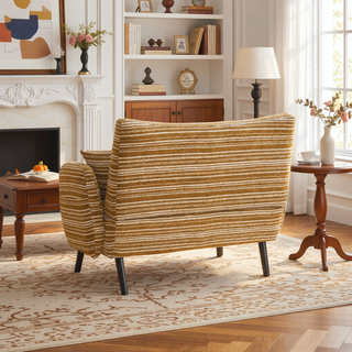 Sunvega Modern Two-Seater Sofa with Tufted Backrest and Convenient Side Storage Pockets