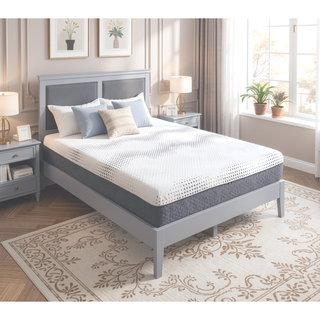 Sunvega 12" Queen Firm Green Tea Gel-Infused Memory Foam Hybrid Mattress with Pocket Coils