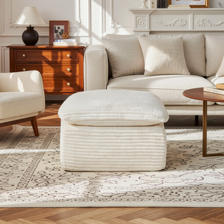 Sunvega Modern Corduroy Cloud Sofa with Comfortable High-Density Sponge for Living Room