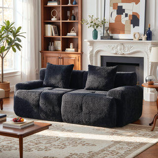Sunvega Modular Loveseat Sofa with Tufted Design and Two Pillows for Living Room