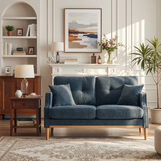 Sunvega Waterproof Fabric Loveseat Sofa with USB Charge Port and 2 Pillows