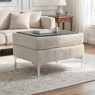 Sunvega Modular Sofa Single Armrest Backrest Module with Convertible Corduroy Fabric
