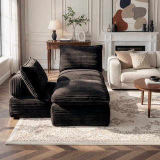 Sunvega Modern Corduroy Cloud Sofa with Comfortable High-Density Sponge for Living Room