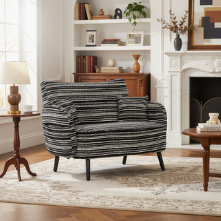Sunvega Modern Two-Seater Sofa with Tufted Backrest and Convenient Side Storage Pockets