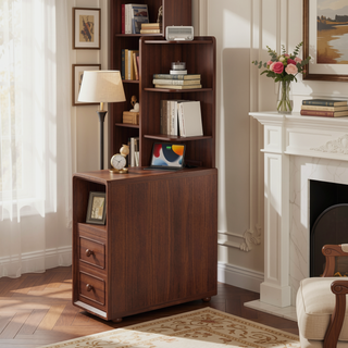 Sunvega End Table with Drawers and Outlets for Bedroom Corner Storage